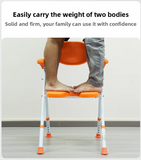 Foldable Toilet Shower Chair with Flip-up Armrest