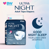 BW Ultra Night Absorbent Diapers (Day & Night use) – M & L