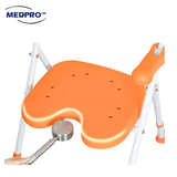 Foldable Toilet Shower Chair with Flip-up Armrest