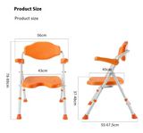 Foldable Toilet Shower Chair with Flip-up Armrest