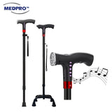 [NEW!] MEDPRO™ Intelligent Cane with FM Radio, Night Light & Emergency Alarm [Adjustable Height]