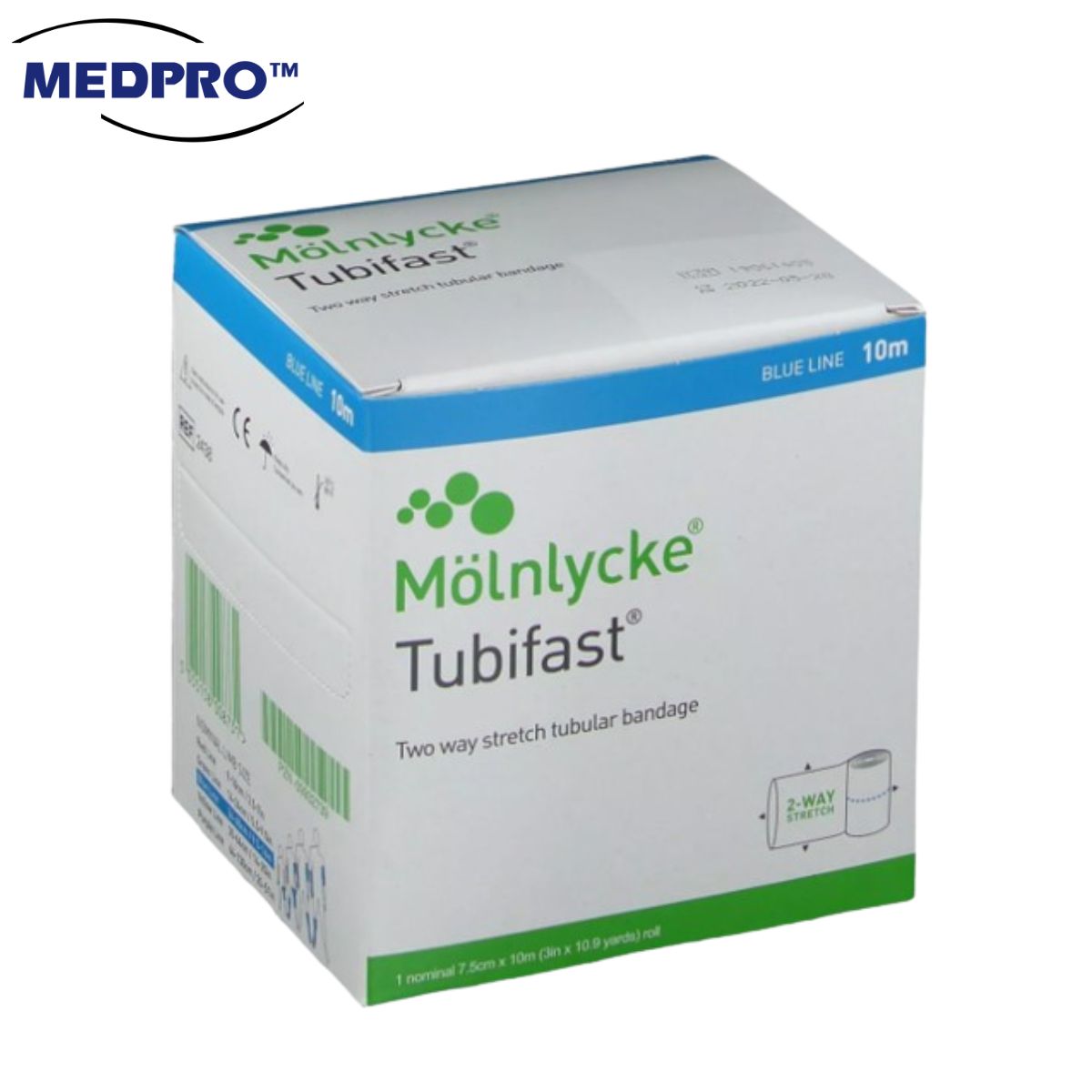 チュビファーストTubifast 10m Blue Line Molnlycke Tubifast 10M Roll (Red/Green/Blue/Yellow/Purple Line)