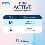 BW Ultra Active Pull Up Adult Pants (Active Use) – M & L