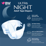 BW Ultra Night Absorbent Diapers (Day & Night use) – M & L