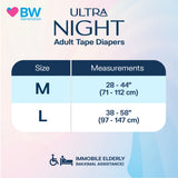 BW Ultra Night Absorbent Diapers (Day & Night use) – M & L