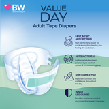 BW Value Day Diapers (Day use) – M & L