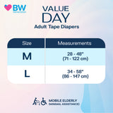 BW Value Day Diapers (Day use) – M & L