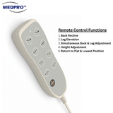 MEDPRO™ Electric 3 Functions Bed with Quad Rails & Backup Battery Pack (UPGRADED)