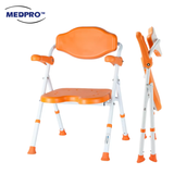 Foldable Toilet Shower Chair with Flip-up Armrest