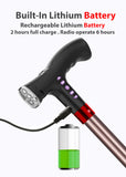 [NEW!] MEDPRO™ Foldable Seat Cane with FM Radio, Night Light, Emergency Alarm & Adjustable Height Seat