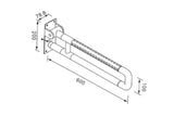 Folding U-Shaped Toilet Grab Bar (Stainless Steel + ABS) 60cm