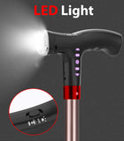 [NEW!] MEDPRO™ Foldable Seat Cane with FM Radio, Night Light, Emergency Alarm & Adjustable Height Seat