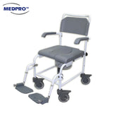 Deluxe Padded Mobile Toilet Commode Chair - MEDPRO™ Medical Supplies