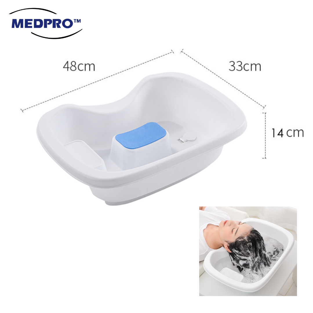 Portable Hair Wash Basin with Head Support & Drain Hose For Bedbound P ...