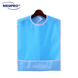 MEDPRO™ Adult Bib with Pocket in PVC Plain Blue 45cm x 65cm (Waterproof & Reusable!) - MEDPRO™ Medical Supplies