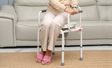 MEDPRO™ Aluminium Stationary Toilet Commode Chair with Elevated Hand Rails, Adjustable Height & Anti-slip Foot Base - MEDPRO™ Medical Supplies