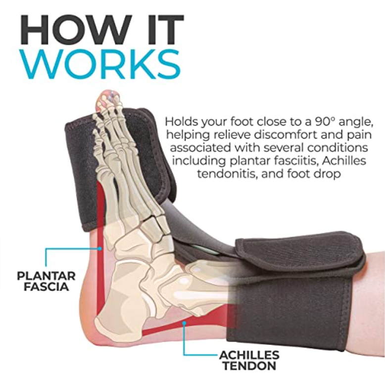 MEDPRO™ Open Night Splint Rigid Support for Foot Drop, Plantar Fasciit ...