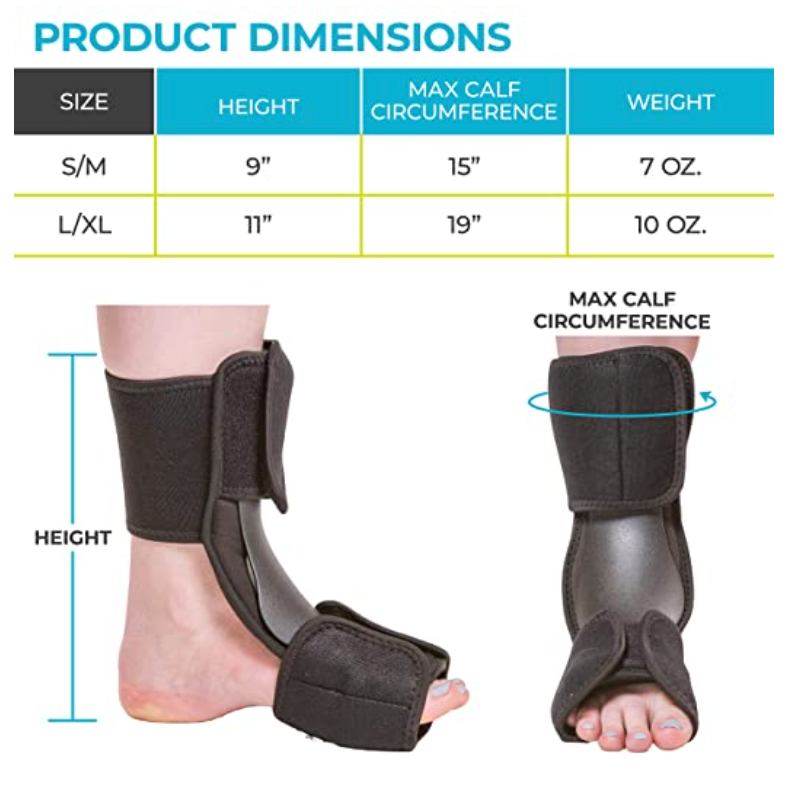 MEDPRO™ Open Night Splint Rigid Support for Foot Drop, Plantar Fasciit ...