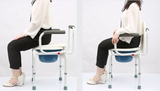 MEDPRO™ Aluminium Stationary Toilet Commode Chair with Elevated Hand Rails, Adjustable Height & Anti-slip Foot Base - MEDPRO™ Medical Supplies