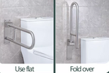 Folding U-Shaped Toilet Grab Bar (Stainless Steel) 60cm